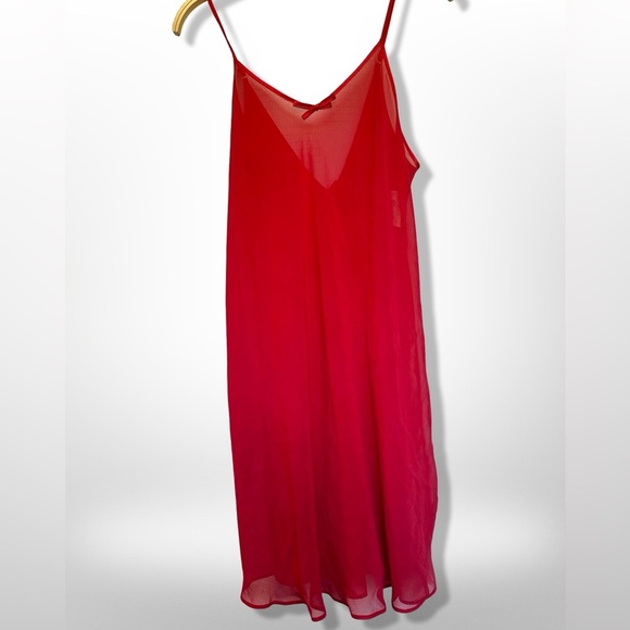 Vintage Red Sheer Romantic Bows Slip - Picture 5 of 6